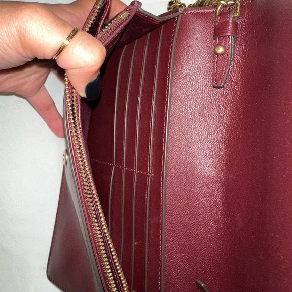 Tory Burch Quilted Burgundy Crossbody Bag - Picture 8 of 9